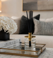 Reed Diffuser with Gold Cap, White Flower Scent