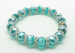 Crystal Bracelets Silver and Teal