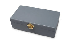 Grey Wood Decorative Box with Gold Flower Opener