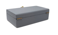 Grey Wood Decorative Box with Gold Flower Opener
