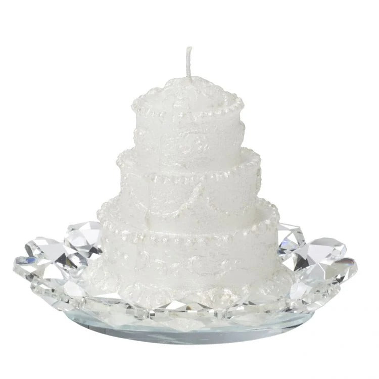Debora Carlucci Wedding Cake Candle w. Italian Crystal Base