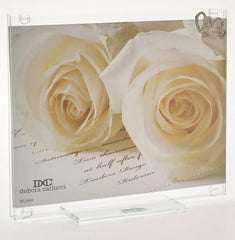 Italian Photo Frame w. Double Hearts and Swarovski Crystal Hearts