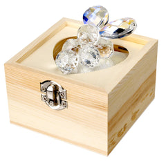 Crystal Grapes Cluster In Wooden Gift Box Figurine