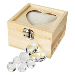 Crystal Grapes Cluster In Wooden Gift Box Figurine