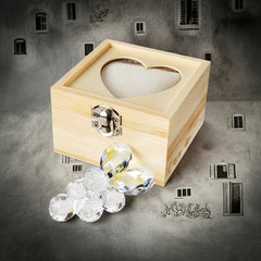 Crystal Grapes Cluster In Wooden Gift Box Figurine