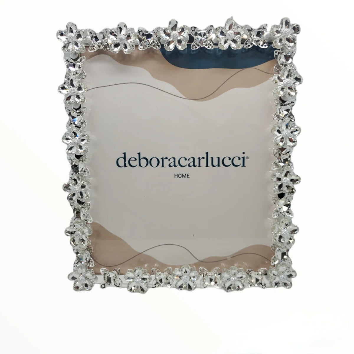 DUBAI PHOTO FRAME CRYSTAL FLOWER SILVER TRIM 12 x 13