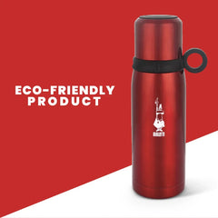 Red Vacuum Flask with Cup/Lid 460ML