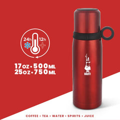 Red Vacuum Flask with Cup/Lid 460ML