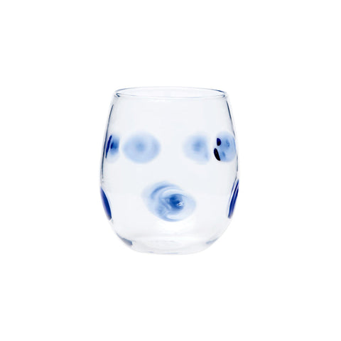 Drop Stemless Wine Glass, Blue
