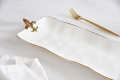 Fleur-De-Lis Rectangular Service Piece