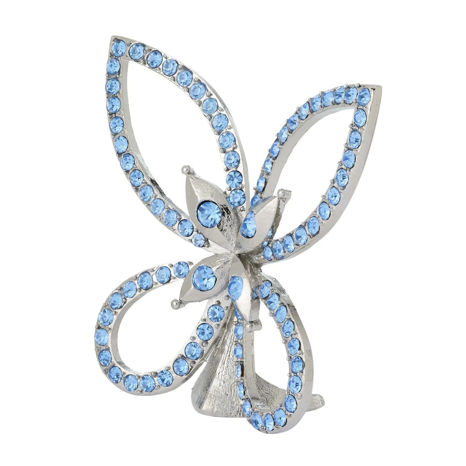 Silver Papillon Figurine - Lt Sapphire