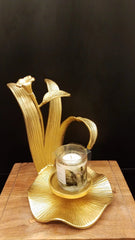 Hurricane with White Enamel Flower Design