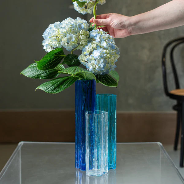 Flora Glass Blue Vase