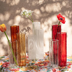 Flora Glass White Vase