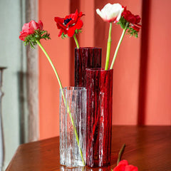 Flora Glass Red Vase