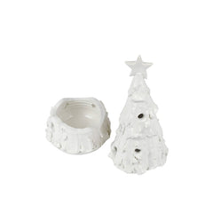 Foresta White Small Flocked Tree With Star