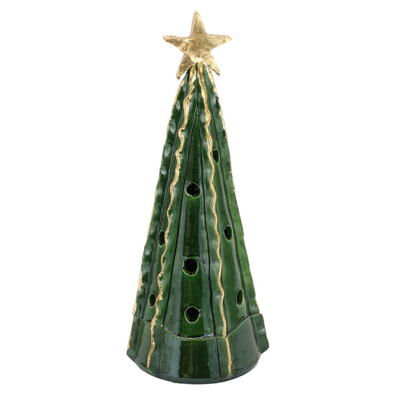 Foresta Green Large Tree With Ribbon & Gold Star