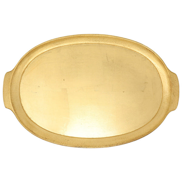 Florentine Wooden Accessories Handled Medium Oval Tray