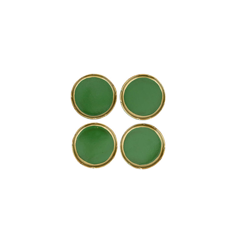 Florentine Wooden Accessories Green & Gold Coasters - Set Of 4