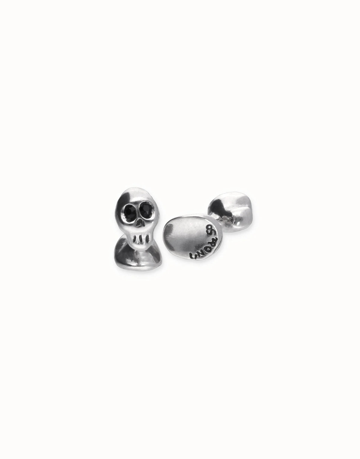 Silver Shirt Cufflinks With A Skull Detail