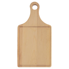 13 1/2 x 7 Maple Cutting Board Paddle Shape with Drip Ring