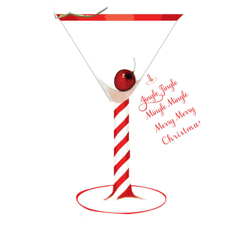 Holiday Martini With Glitter Holiday Cards (Set of 60)