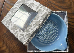 Garlic Grater Bowl with Herb Stripper & Spout – Horizon Blue