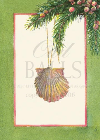 Spruce & Shell Personalized Christmas Cards (Min 50)