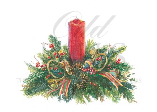 Wintergreen Centerpiece Personalized Christmas Cards (Min 50)