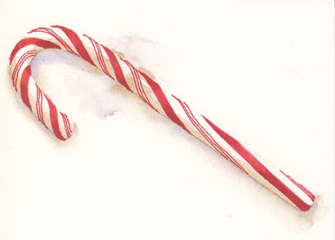 Peppermint Stick Personalized Christmas Cards (Min 50)