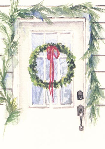 Breezeway Wreath Personalized Christmas Cards (Min 50)