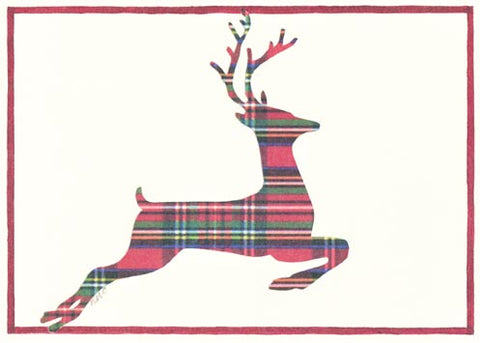 Leaping Tartan Personalized Christmas Cards (Min 50)