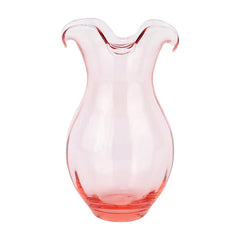 Hibiscus Glass Pink Vertical Fluted Medium Vase