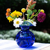Hibiscus Glass Cobalt Bud Vase