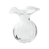 Hibiscus Glass Clear Small Fluted Vase
