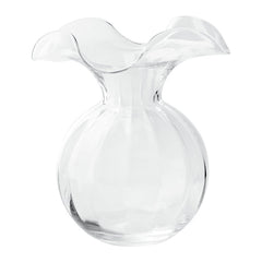 Hibiscus Glass Clear Medium Fluted Vase