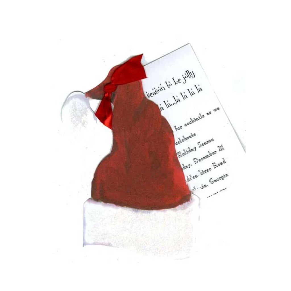 Santa Hat With Ribbon and Tag Invitation Cards (Set Of 60)
