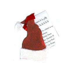 Santa Hat With Ribbon and Tag Invitation Cards (Set Of 60)
