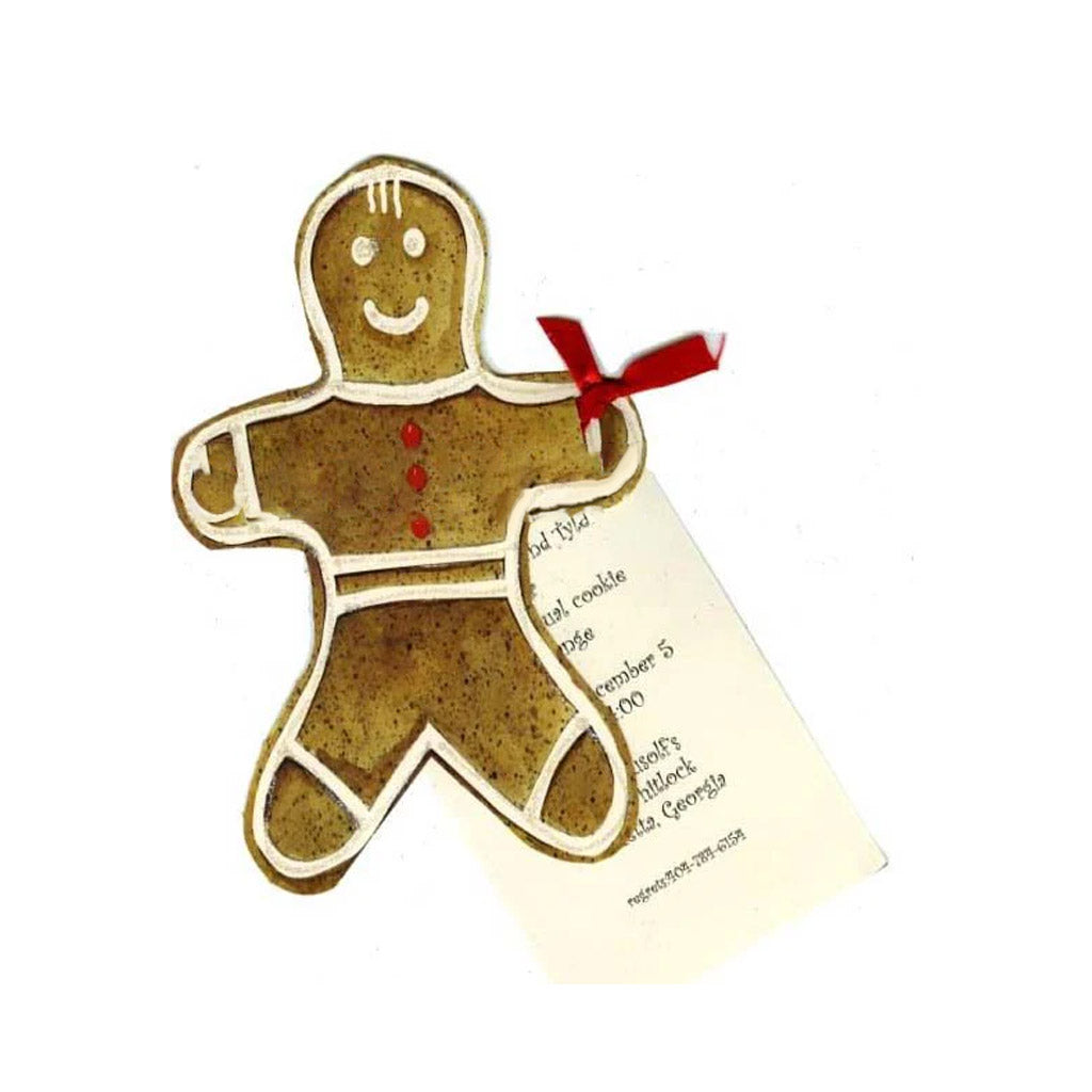 Gingerbread Man With Ribbon and Tag Invitation Cards (Set Of 60)