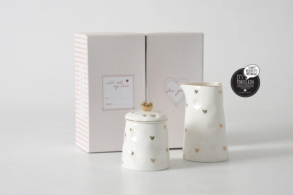 Heart To Heart Sugar Bowl & Creamer Set
