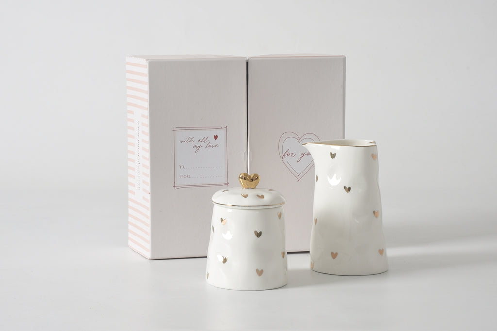 Heart To Heart Sugar Bowl & Creamer Set