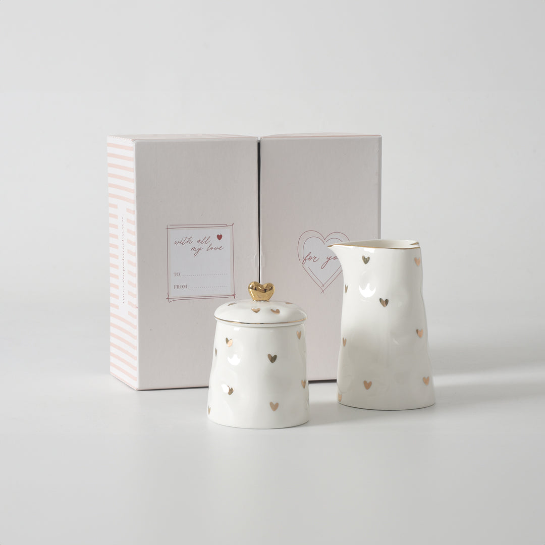 Heart To Heart Sugar Bowl & Creamer Set