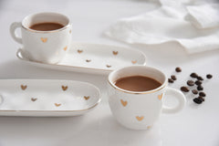 Heart to Heart Set of 2 Espresso Cups & Saucers