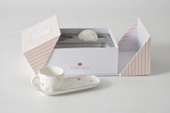 Heart to Heart Set of 2 Espresso Cups & Saucers