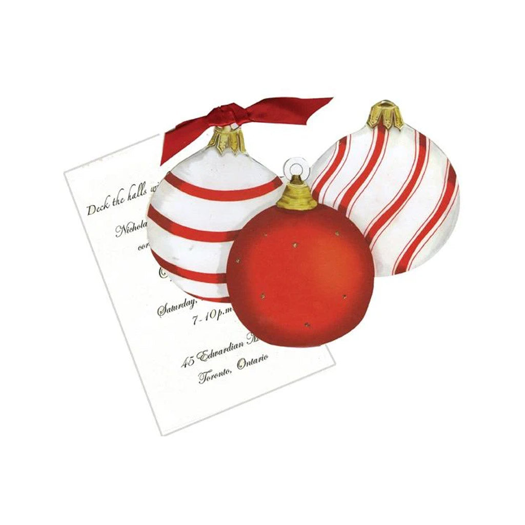Three Ornaments With Ribbon and Tag Invitation Cards (Set Of 60)