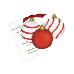 Three Ornaments With Ribbon and Tag Invitation Cards (Set Of 60)