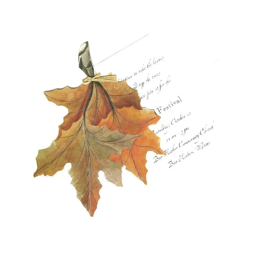 Fall Leaves With Ribbon and Tag Invitation Cards (Set Of 60)