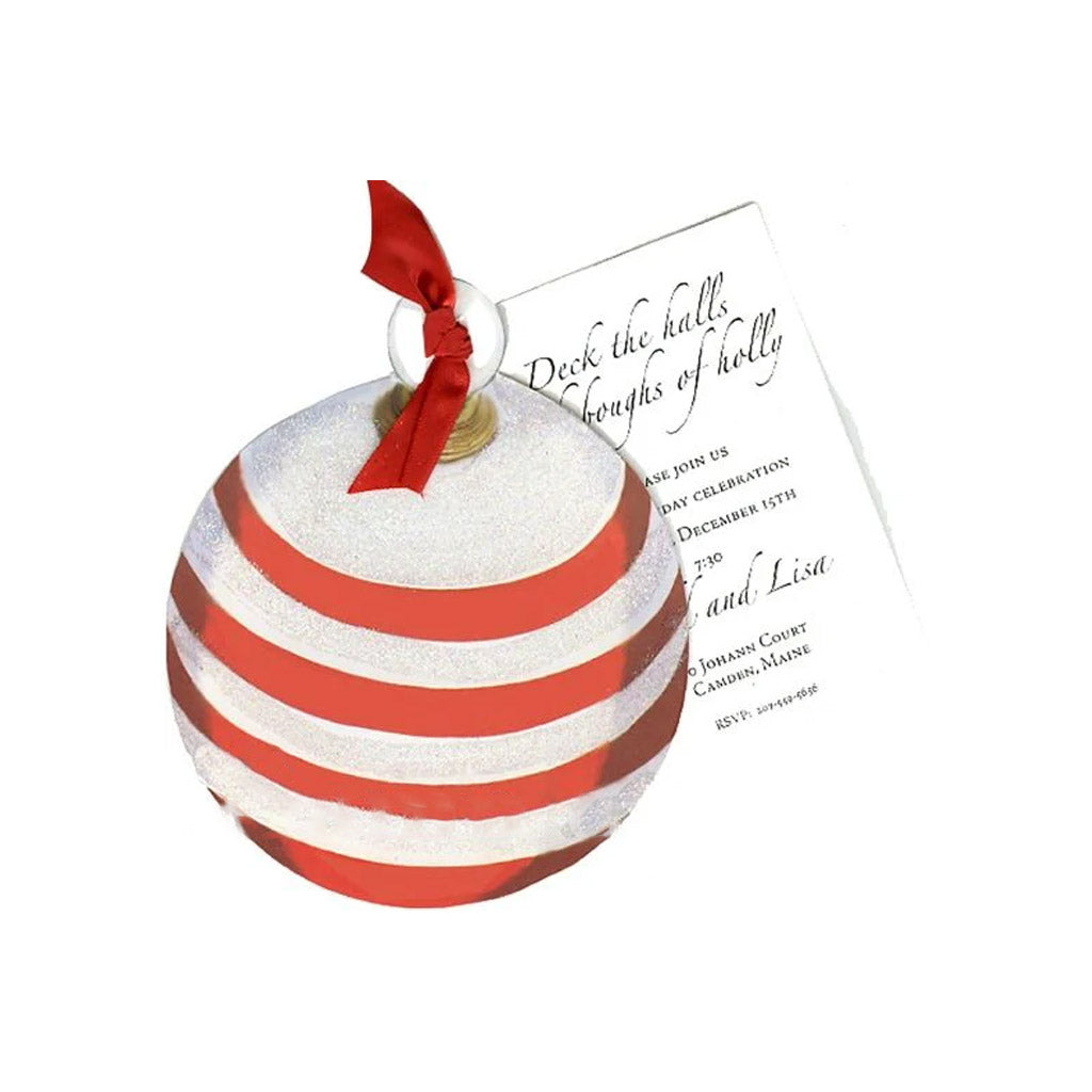 Stripped Ornament With Ribbon and Tag Invitation Cards (Set Of 60)