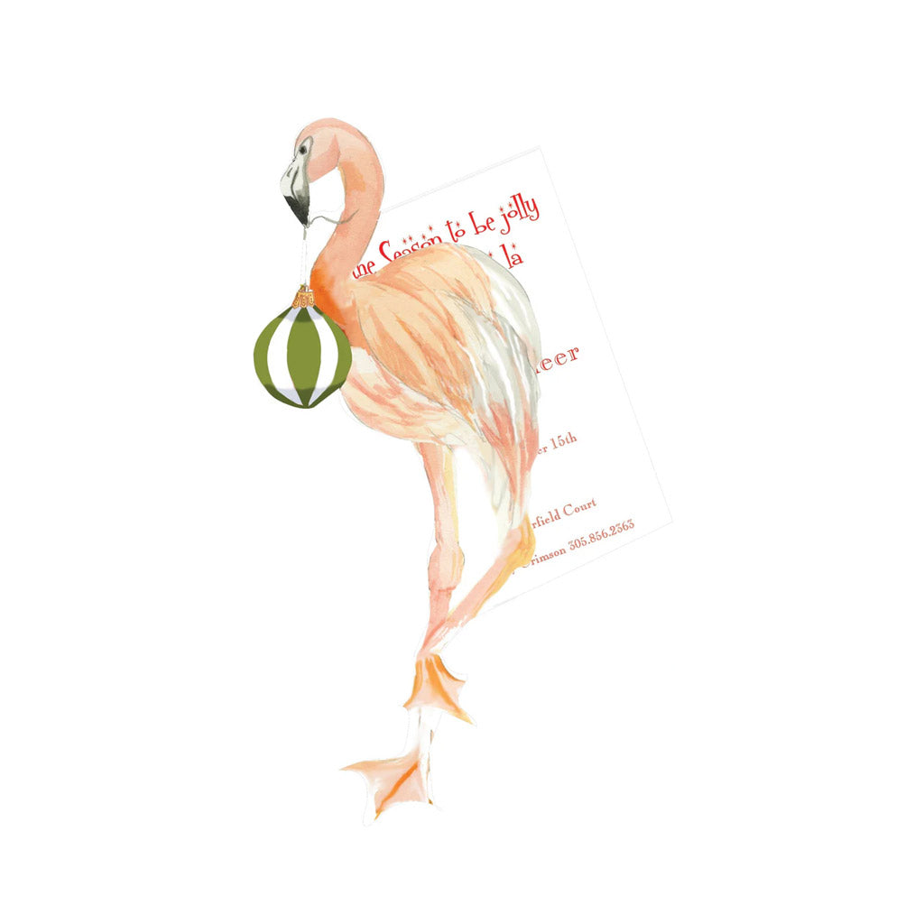Holiday Flamingo With Ribbon and Tag Invitation Cards (Set Of 60)