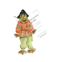 Scarecrow With Ribbon and Tag Invitation Cards (Set Of 60)